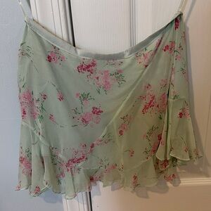 Vintage Abercrombie & Fitch Y2K Floral Ruffle Skirt 100% Silk